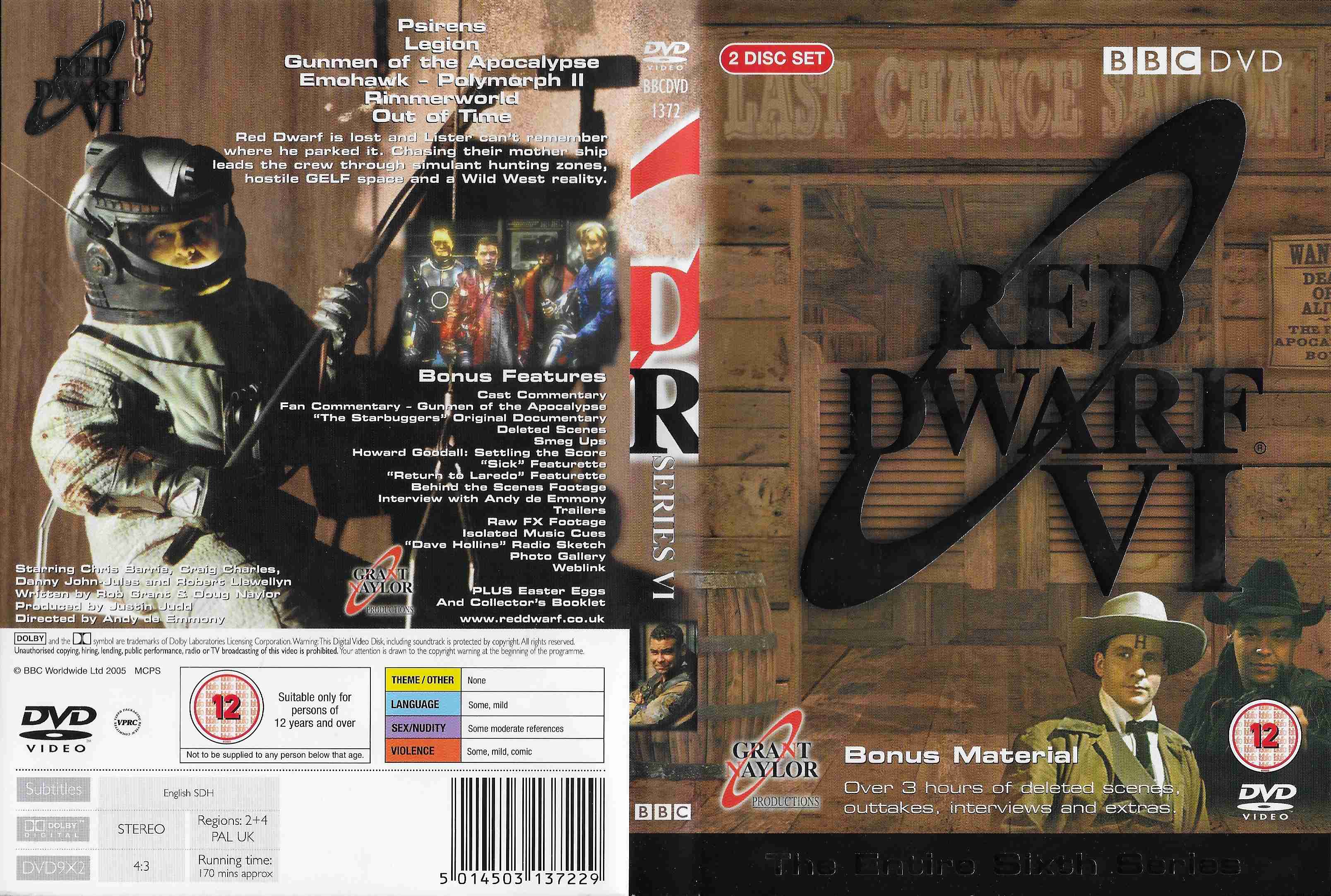 Picture of BBCDVD 1372 Red dwarf - Series VI by artist Rob Grant / Doug Naylor from the BBC records and Tapes library